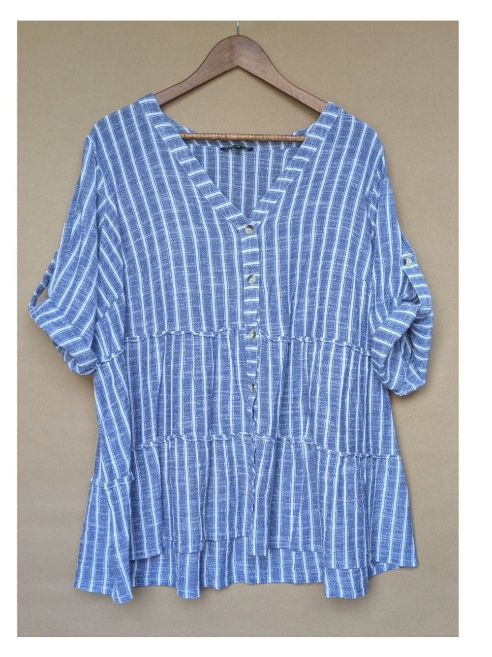 Club Z Collection Blue Flowy Button-Up Top